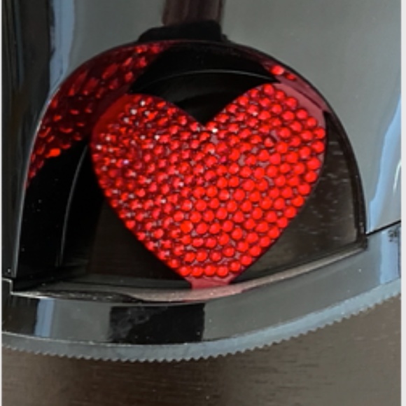 Pleasers Stilettos | MOON-708HRS | Black + Clear + Red Crystal Hearts | NWOT - Picture 6 of 16